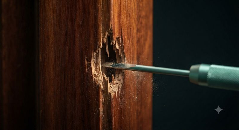 Wood hollowed out by termites